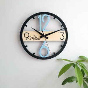 Horloge murale personnalisée,Design moderne et unique,Décoration murale pour salon,Chambre à coucher,Cuisine,Maison,Bureau,Cadeau pour elle,Ami,Horloge silencieuse Black