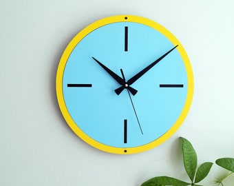 Simpatico orologio da parete, design semplice, arredamento minimalista per ingresso, soggiorno, cucina, ufficio, scuola, asilo nido, regalo per amici, silenzioso senza ticchettio