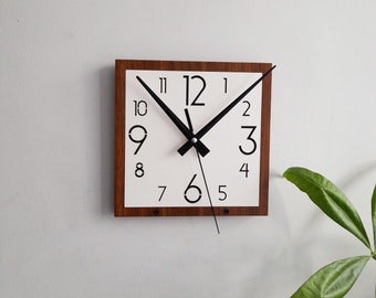 Horloge murale carrée moderne, minimaliste simple, silencieuse, anti-clic, horloge murale décorative pour salon chambre cuisine bureau, cadeau pour amis