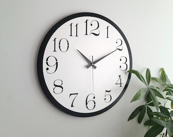 White Big Wall Clock,Decorative Modern Wall Clocks,Wall Decor for Living Room,Bedroom,Kitchen ,Home,Office,Gift for Her,Friends,Silent Clock