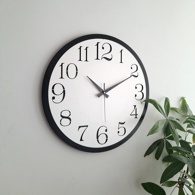 Grande horloge murale moderne, design unique, décoration murale pour salon, chambre à coucher, cuisine, maison, bureau, cadeau pour elle, amis, horloge silencieuse image 4