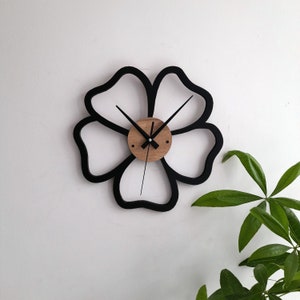 Flower Wall Clock without Number,Minimalist Unique Wall Decor for Living Room,Bedroom,Kitchen ,Home,Office,Gift for Her,Friends,Silent Clock