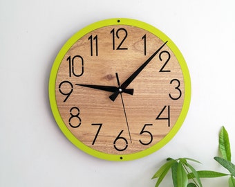 Wall Clock With Numbers,Wooden Modern Wall Clock,Decor for Living Room,Bedroom,Kitchen ,Home,Office,Silent Non-Ticking,Gift for Friends