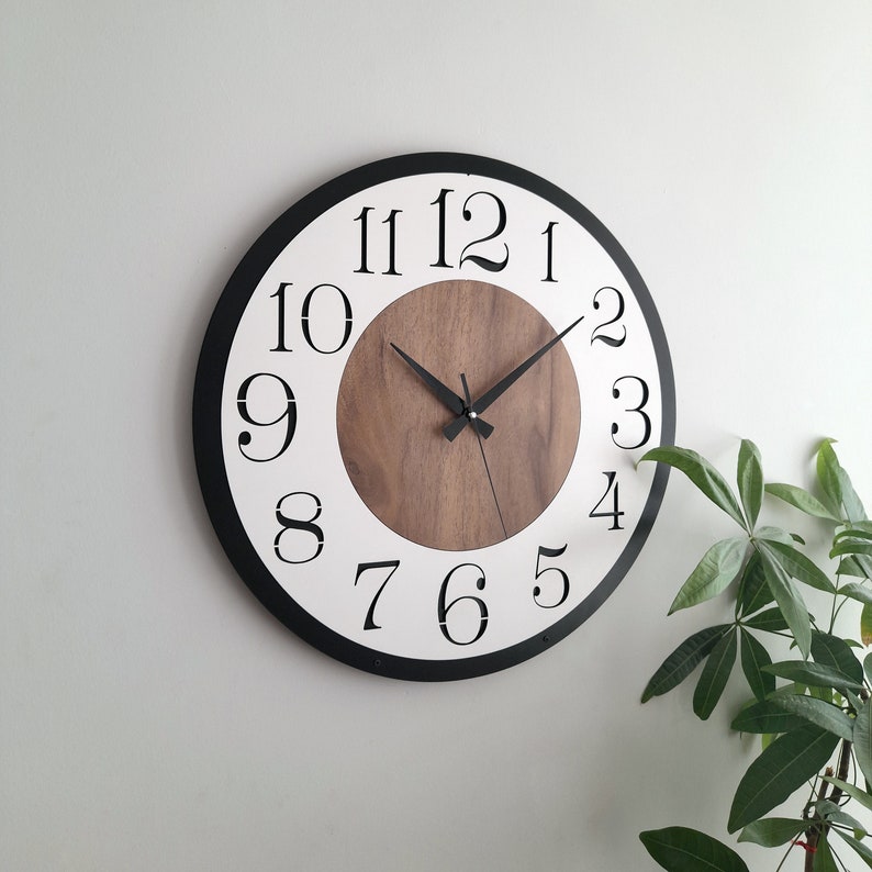 Big Modern Clock for Wall,Decorative Unique Design,Wall Decor for Living Room,Bedroom,Kitchen ,Home,Office,Gift for Her,Friends,Silent Clock image 1