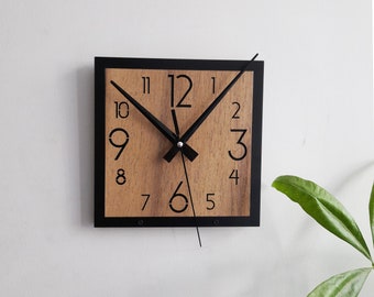 Cute Wall Clock ,Square Shape,Modern Silent Non-Ticking,Decor Wall Clock for Living Room Bedroom Kitchen Office,Gift for Friends