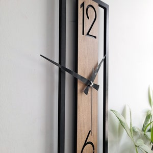 Wanduhr in minimalistischer Rechteckform, Wanddekoration für Wohnzimmer, Schlafzimmer, Küche, Haus, Büro, Geschenk für Sie, Freunde, Stille Uhr Bild 9