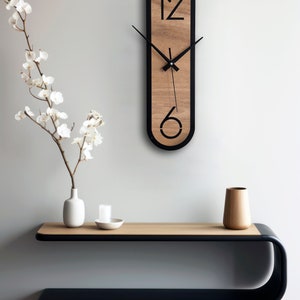 Longue horloge murale ovale de style minimaliste, décoration murale pour salon, chambre, cuisine, maison, bureau, cadeau pour elle, amis, horloge silencieuse image 3