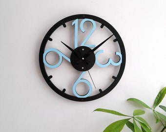 Wall Clock with Big Numbers,Modern Unique Clock,Wall Decor for Living Room,Bedroom,Kitchen ,Home,Office,Gift for Her,Friends,Silent Clock