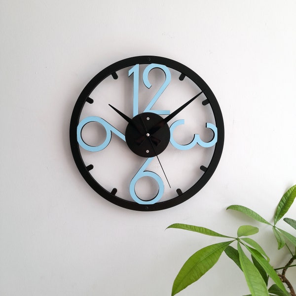 Wall Clock with Big Numbers,Modern Unique Clock,Wall Decor for Living Room,Bedroom,Kitchen ,Home,Office,Gift for Her,Friends,Silent Clock