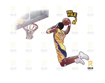Kobe Bryant Dunk PNG for Custom Graphic Tees Sweatshirts Posters