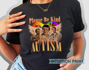Castiel Please Be Kind Autism Baby Tee Shirt - Supernatural SPN Fan Gift