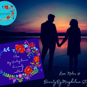 Tesoro mio, 8 biglietti d'amore stampabili, Sweet Nothings Download immediato, Fiori dipinti a mano, Occasione romantica