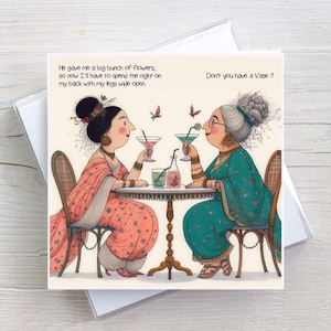 Carte d'anniversaire pour toutes les occasions - vase de fleurs grossier pour femmes drôles - carte de voeux humour adulte - BW0001