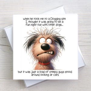 Carte d'anniversaire pour toutes les occasions - Dogs Dogging Site - Carte de voeux drôle pour adultes avec humour pour les amoureux des chiens - BW0142