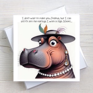 Tarjeta de cumpleaños para cualquier ocasión: te pone celosa. Tarjeta de felicitación con humor para adultos. BW0076
