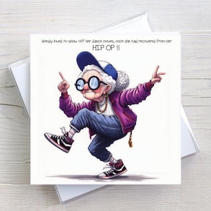 Carte Get Well Soon pour elle - pas de danse hip hop - carte de voeux humour adulte - BW0174