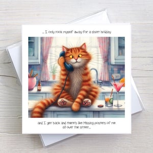 Tarjeta de cumpleaños para cualquier ocasión: pósters de gatos desaparecidos, amantes de los gatos, BW0065
