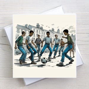 Tarjeta de cumpleaños para cualquier ocasión - Hijos adolescentes de fútbol - Tarjeta de felicitación con humor para adultos - BW0108