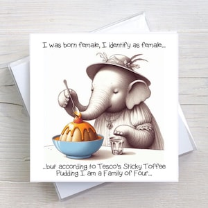 Biglietto di auguri per compleanno, per qualsiasi occasione - Sticky Toffee Pudding - Biglietto di auguri per adulti, umorismo - BW0048