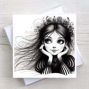 Verjaardagskaart voor haar - Goth Girl - Wenskaart Girls Daughters Girl Friend - BW0112