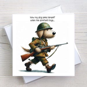 Biglietto di auguri di compleanno per qualsiasi occasione - Cani che suonano il campanello - Biglietto di auguri divertente per adulti umoristico per gli amanti dei cani - BW0069