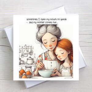Tarjeta de cumpleaños Tarjeta del día de la madre Tarjeta para cualquier ocasión - Sound Like Mother - BW0149
