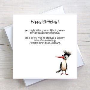 Carte d'anniversaire vieillissante - Old as Keith Richards - Carte de voeux Humour adulte drôle - BW0099