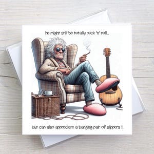 Tarjeta de cumpleaños "Envejeciendo" - Todavía Rock and Roll - Tarjeta de felicitación con humor adulto - BW0071