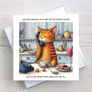 Tarjeta de cumpleaños para cualquier ocasión: los gatos te mantienen el pelo en su sitio. Tarjeta de felicitación con humor divertido para adultos. BW0062