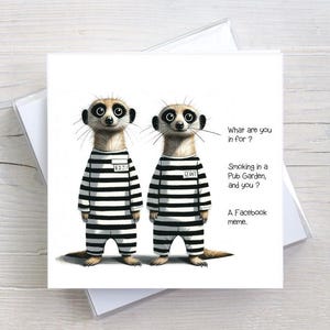 Tarjeta de cumpleaños para cualquier ocasión - Meme de Facebook de suricatas - Tarjeta de felicitación con humor para adultos - BW0035