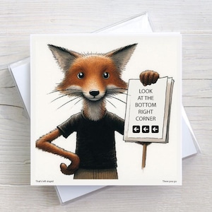 Biglietto di auguri di compleanno per qualsiasi occasione - Clever Fox - Biglietto di auguri per adulti con umorismo - BW0152