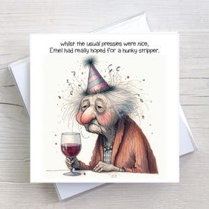 Tarjeta de cumpleaños para cualquier ocasión: stripper cachondo. Tarjeta de felicitación con humor para adultos. BW0046