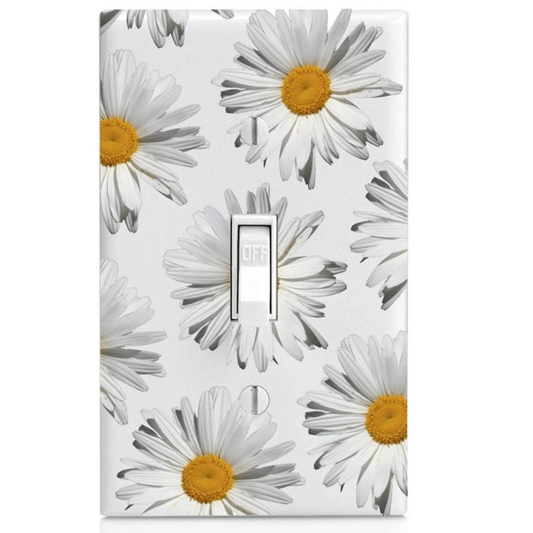 White Daisy Light Switch Cover, Night Light, Knob Etsy