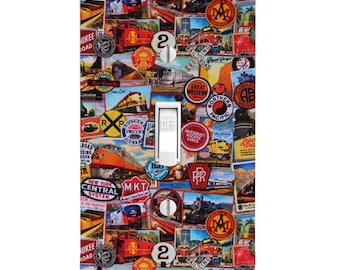 Vintage Railroad Train Light Switch Cover, Father's Day Gift