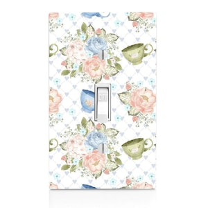 Tea Cup Bouquet Light Switch Cover, Night Light, Cabinet Knob