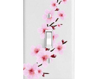 Cherry Blossom Pink Light Switch Cover, Night Light, Cabinet Knob