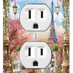 Paris View, Romantic Light Switch Cover, Night Light, Cabinet Knob Outlet Cover