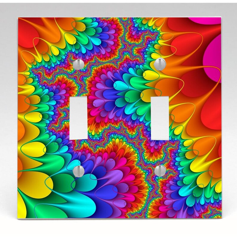 Neon Abstract Rainbow Colors Light Switch Cover Night Light Etsy