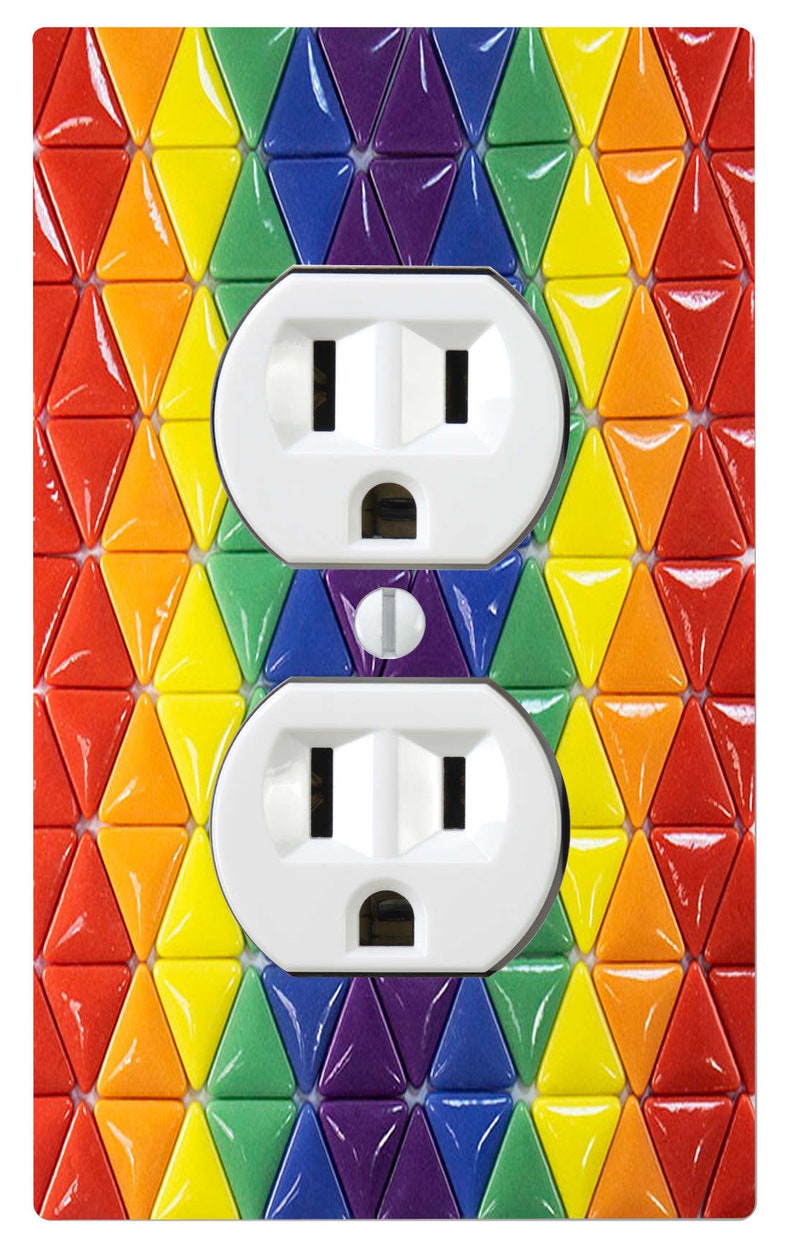 Rainbow Mosaic Image Light Switch Cover, Night Light, Cabinet Knob - Etsy