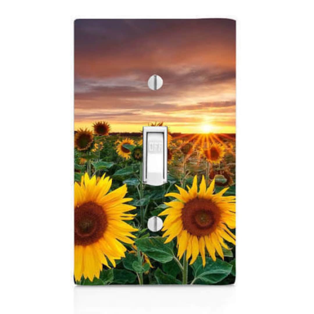Sunflower Field Sunset Light Switch Cover, Night Light, Knob Etsy