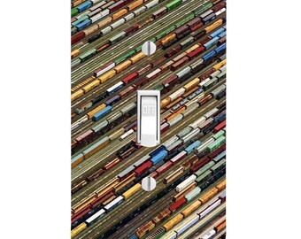 Railroad Train Yard Light Switch Cover, Night Light, Cabinet Knob, Home Decor