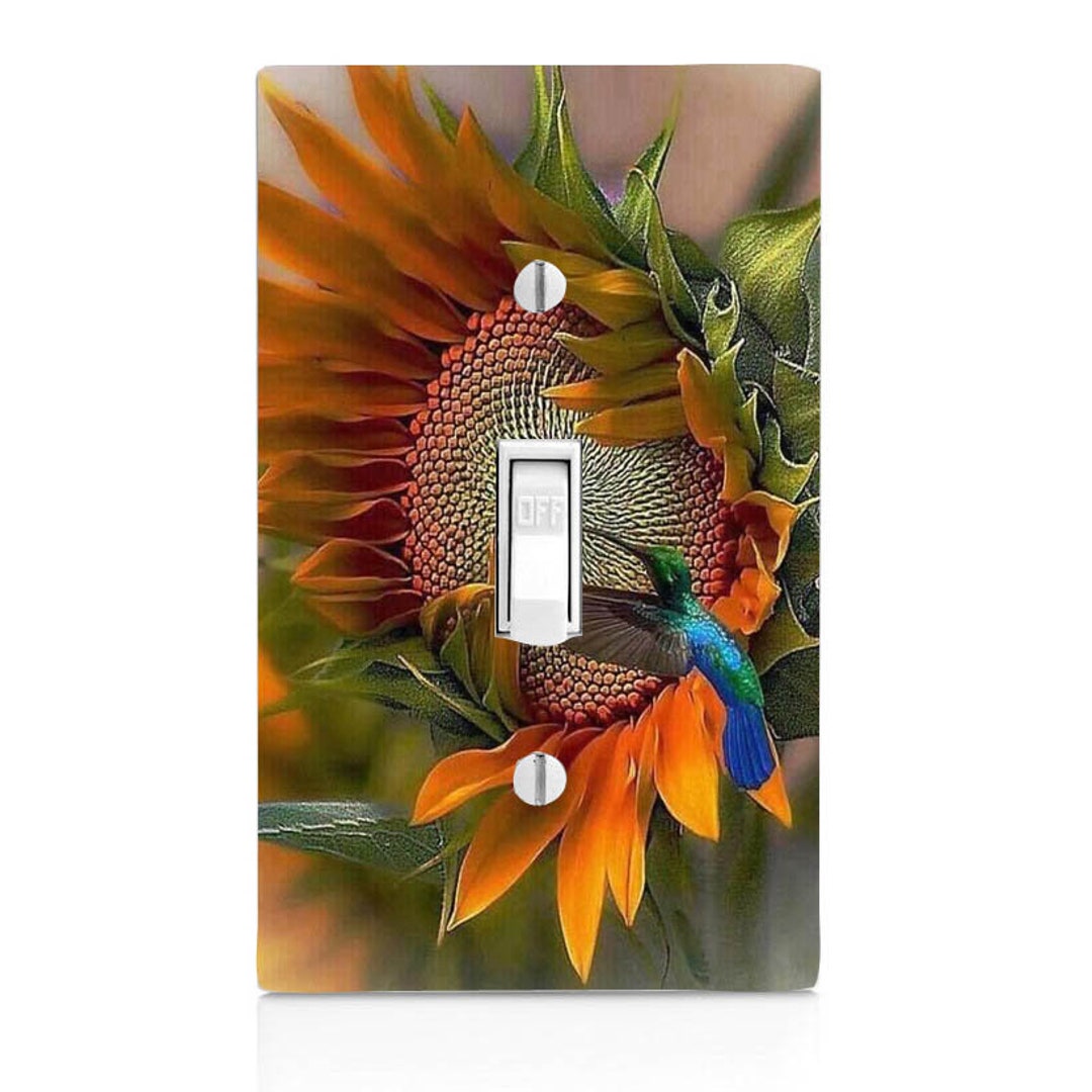 Hummingbird Sunflower Light Switch Cover, Night Light, Knob Etsy