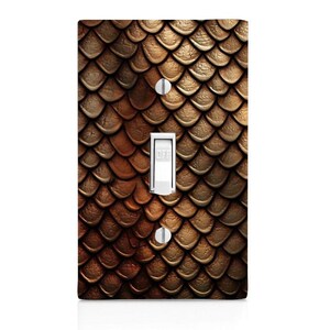 Brown Dragon Scales, Fantasy Light Switch Cover, Night Light, Cabinet Knob, Home Decor