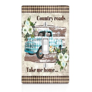 Country Roads, Rustic Light Switch Cover, Night Light, Cabinet Knob