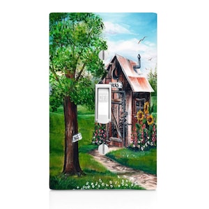 Country Outhouse Light Switch Cover, Night Light, Cabinet Knob