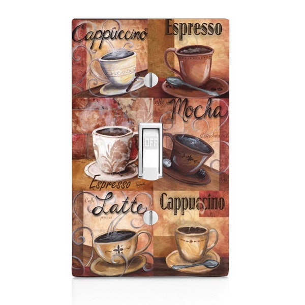 Espresso, Coffee, Kitchen Light Switch Cover, Night Light, Cabinet Knob