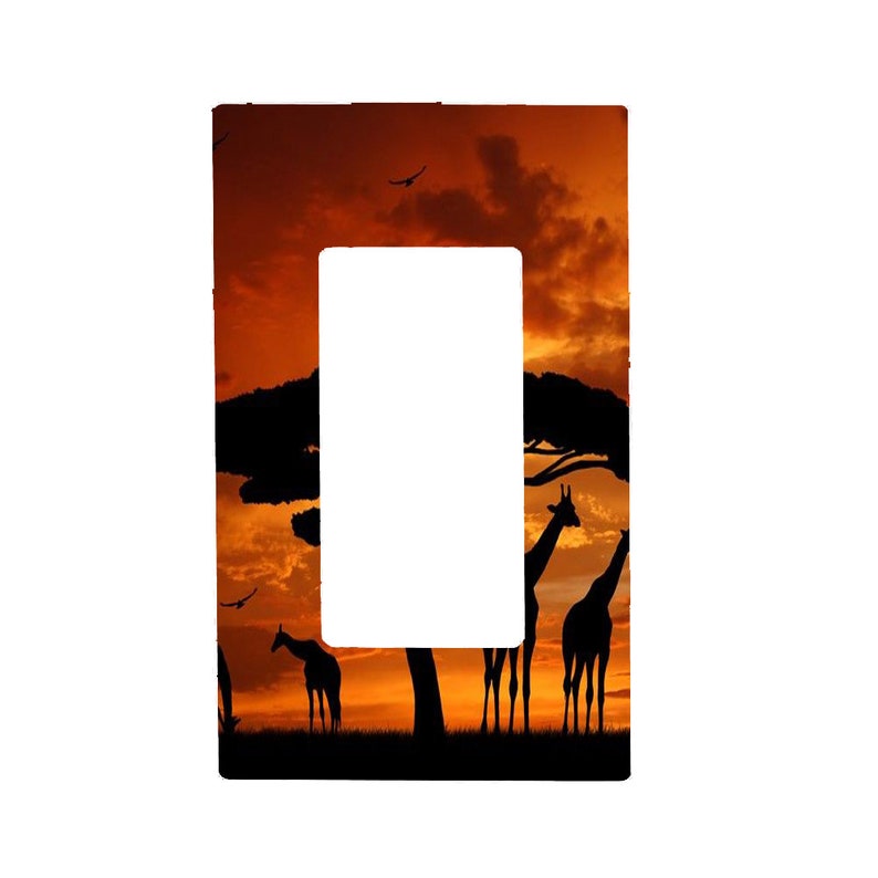 African Safari Giraffe Light Switch Cover Night Light Etsy