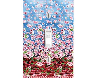 Cherry, Cherries falling down Light Switch Cover, Night Light, Cabinet Knob