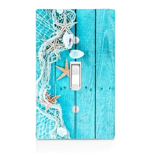 Starfish Seaside, Beach Decor Light Switch Cover, Night Light, Cabinet Knob