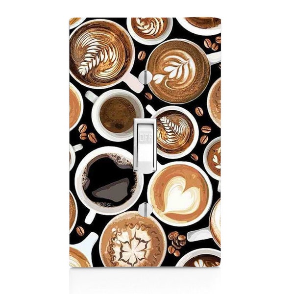 Fancy Coffee, Latte Light Switch Cover, Night Light, Cabinet Knob